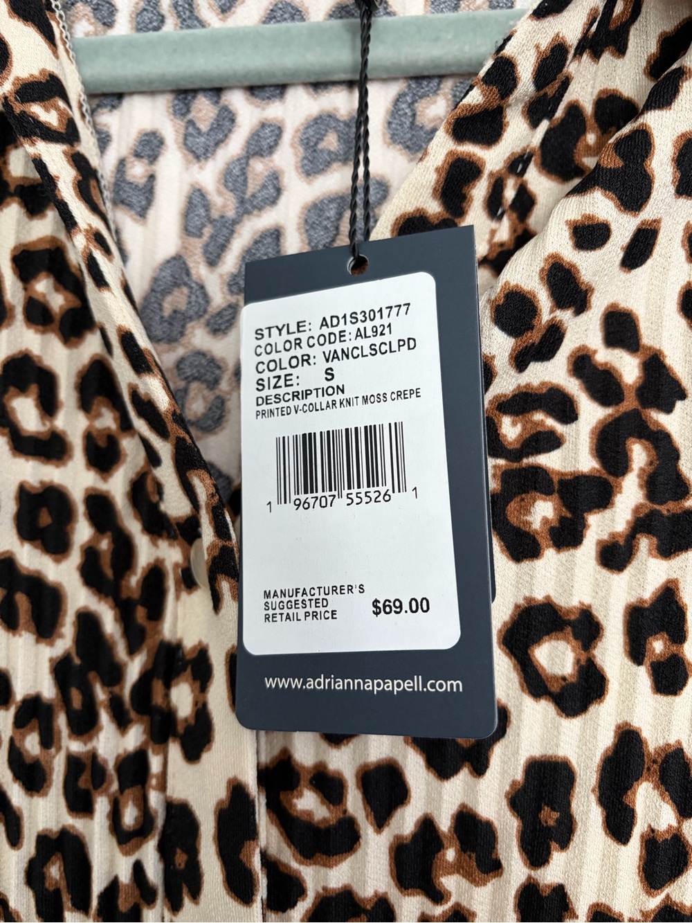 NWT Adrianna Papell Leopard Print Blouse Size S - Picture 3 of 4